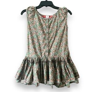 Matilda Jane Serendipity Floral Print Smocked Ruffle Dress Top Size 10 Girls